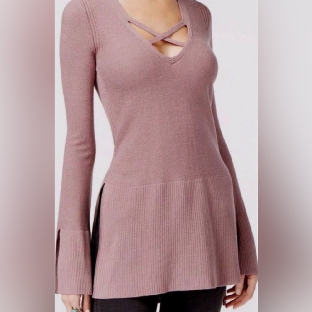 XS Free People Cris Cross Tunic Sweater